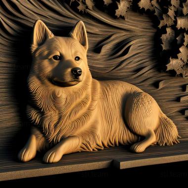 3D model Finnish Spitz dog (STL)